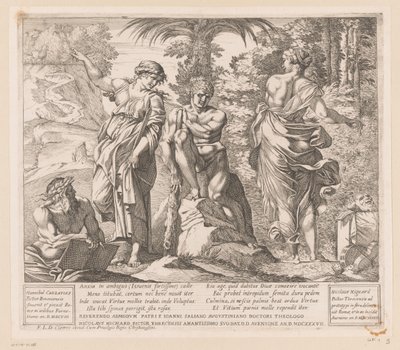 Herkules mellom dyd og last av Nicolas Mignard