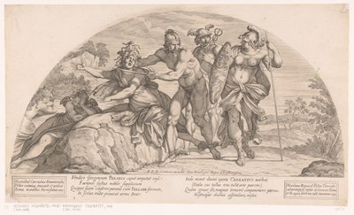 Perseus halshugger Medusa Historier fra Odyssey (serietittel) av Nicolas Mignard