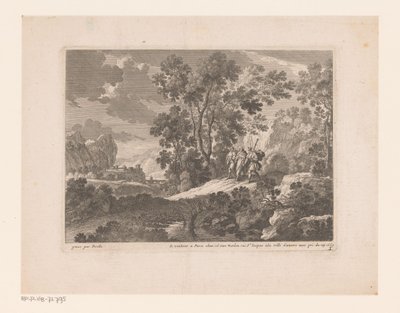 Kristus og Emmaus Landskap med scener fra Kristi liv (serietittel) av Nicolas Perelle