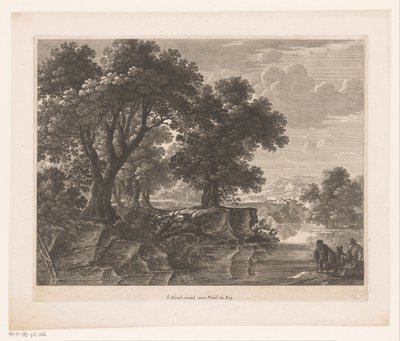 Tre menn ved en elv av Nicolas Perelle