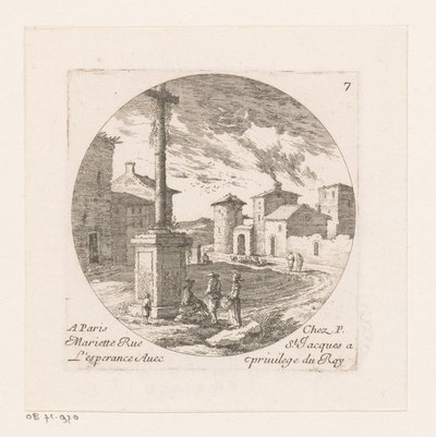 Figurer ved krusifiks i landsbyen av Nicolas Perelle