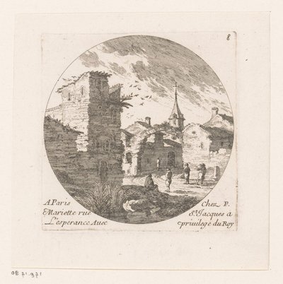Figurer ved ruinen av en port av Nicolas Perelle
