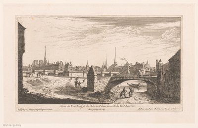 Gezicht op de Pont Neuf Utsikt over Pont Neuf og Isle du Palais (...) (tittel på objekt) av Nicolas Perelle