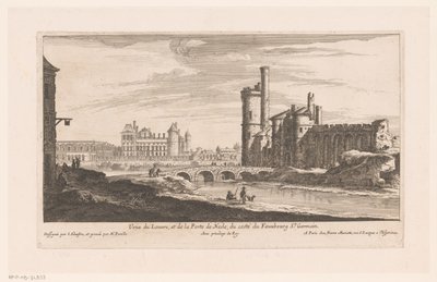 Utsikt over Louvre Veue du Louvre et de la Porte de Nesle (...) (tittel på objekt) av Nicolas Perelle