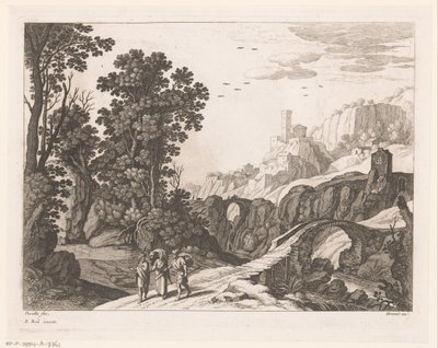 Landskap med Emmaus-reisende av Nicolas Perelle
