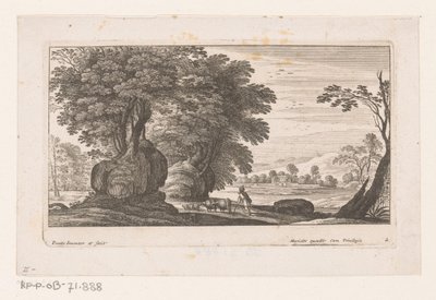 Landskap med figur og storfe Landskap (serietittel) av Nicolas Perelle
