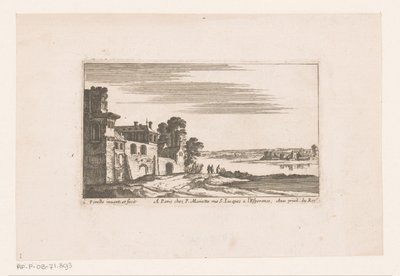 Landskap med bygninger ved en elv Elvelandskap med bygninger (serietittel) av Nicolas Perelle