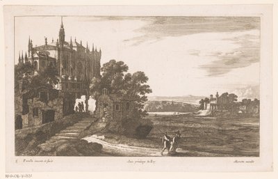 Landskap med katedral av Nicolas Perelle