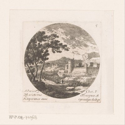 Befestet by og figurer ved treet av Nicolas Perelle