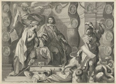 Kampanjetrykk av Aegidius Le Maistre (1663), øvre del av Nicolas Pitau (I)