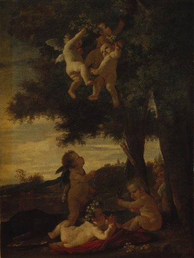 Amorer og genier, 1630-1633 av Nicolas Poussin