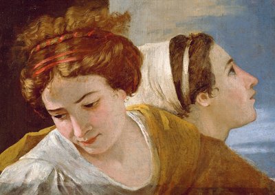 Detalj av The Adoration of the Golden Calf, før 1634 (olje på lerret) av Nicolas Poussin