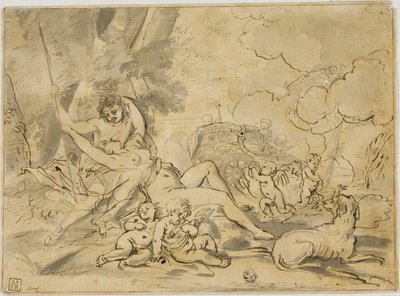 Figurer, vogn og hund av Nicolas Poussin