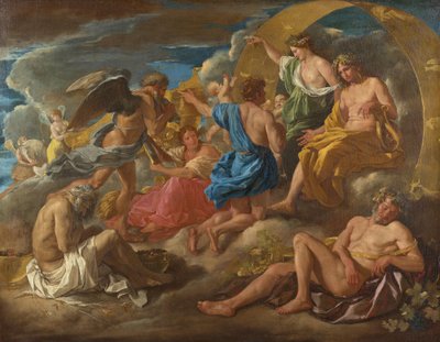 Helios og Phaëton med Saturn og de fire årstidene av Nicolas Poussin
