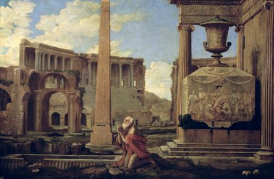 Eremitt blant ruinene av Nicolas Poussin