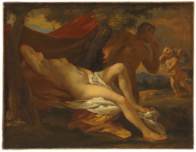 Jupiter og Antiope av Nicolas Poussin