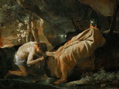 Midas ved kilden til elven Pactolus, ca 1627. av Nicolas Poussin