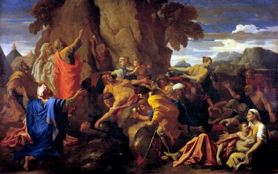 Moses slår klippen, 1649 av Nicolas Poussin