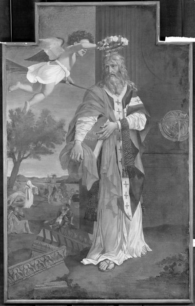 St. Denis kronet av en engel av Nicolas Poussin