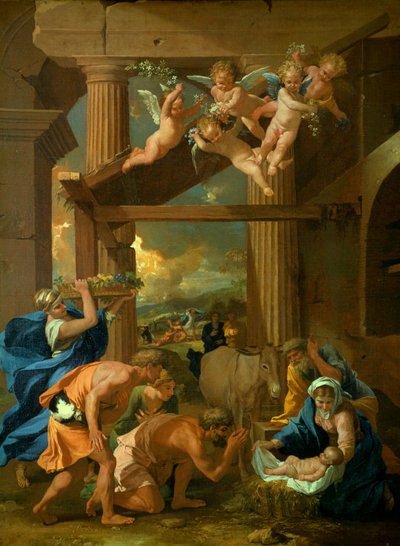 Hyrdenes tilbedelse, c1633 av Nicolas Poussin