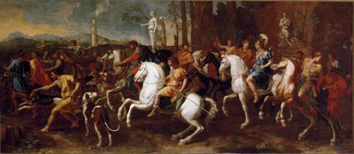 Jakten på Meleager. Helter fra gresk mytologi som er kjent under jakten på Boar of Calydon. Maleri av Nicolas Poussin av Nicolas Poussin