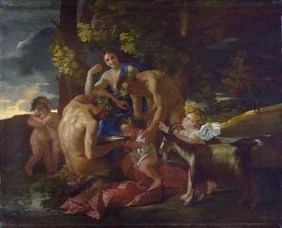 The Nurture of Bacchus, ca. 1628-29 av Nicolas Poussin
