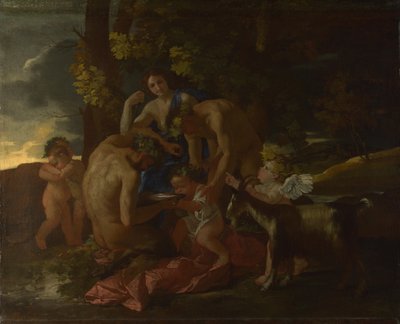 The Nurture of Bacchus, ca. 1628-1629 av Nicolas Poussin