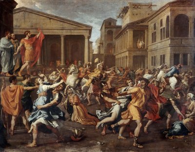 Voldtekten av sabinskvinnene av Nicolas Poussin