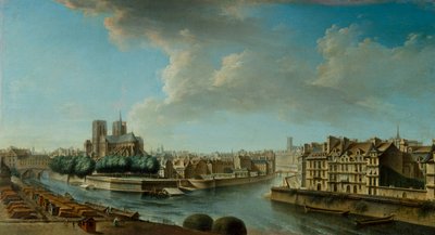 Notre Dame og den vestlige spissen av Ile Saint-Louis av Nicolas Raguenet