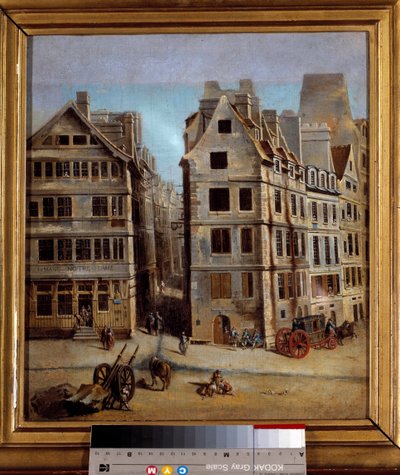 Kabareten Utsikt over en bakgate og aktiviteten til en by på 1700-tallet. Maleri av Nicolas Jean Baptiste Raguenet (1715-1793) 1751. Karnevalsmuseum av Nicolas Raguenet