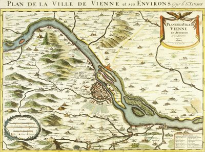 Kart over byen Wien, 1692 av Nicolas Sanson DAbbeville