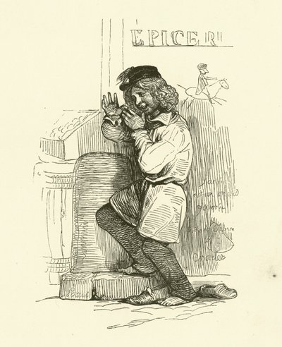 The Gamin (gravering) av Nicolas Toussaint (after) Charlet