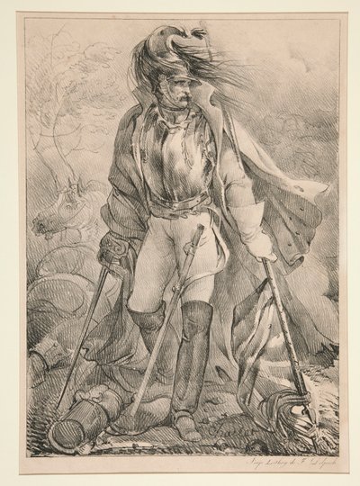 Fransk Cuirassier som bærer et flagg av Nicolas Toussaint Charlet