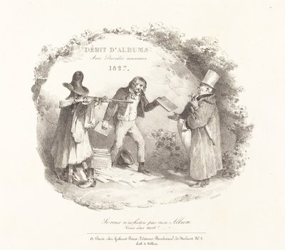 Debitering av album med nye metoder (nye metoder for salg av litografialbum) av Nicolas Toussaint Charlet
