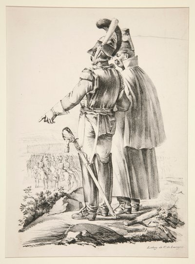 To Cuirassiers til fots av Nicolas Toussaint Charlet