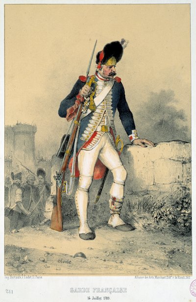 Medlem av den franske garde (14. juli 1789). Gravering av Nicolas Toussaint Charlet (1792-1845) av Nicolas Toussaint Charlet