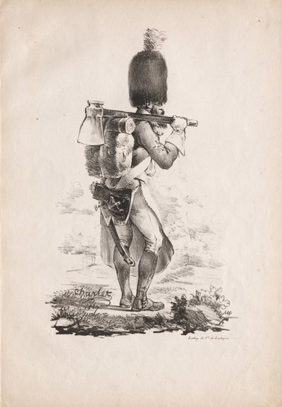 Militære kostymer: Infantry Sapper, 1817-1818. av Nicolas Toussaint Charlet