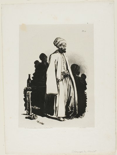 Standing Turk, plate elleve fra Ink Sketches av Charlet av Nicolas Toussaint Charlet