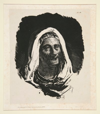 Gammel kvinnes hode av Nicolas Toussaint Charlet