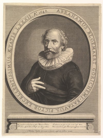 Portrett av Abraham Bloemaert, 1600-tallet. av Nicolas Visscher
