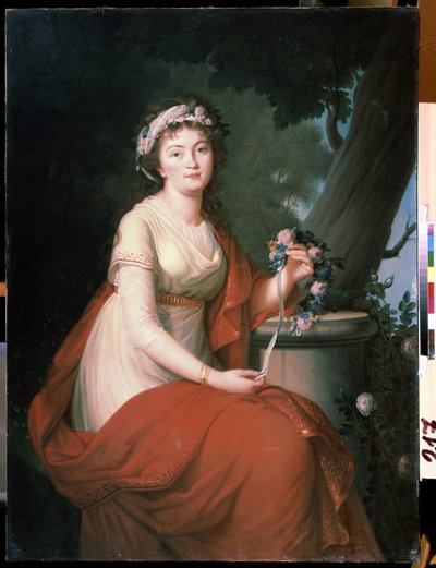 "Portrett av grevinne Tatiana Youssoupova" (grevinne Tatyana Yusupova) Maleri av Nicolas de Courteille (1768-c.1830) Statens museum Arkhangelskoye Estate, Moskva av Nicolas de Courteille