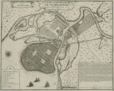 Kart over Petersburg, 1717 av Nicolas de Fer
