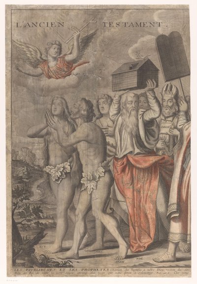 Kristi triumftog med figurer fra Det gamle og det nye testamentet (del én) Jesu Kristi triumf (tittel på objekt) av Nicolas de Larmessin (I)