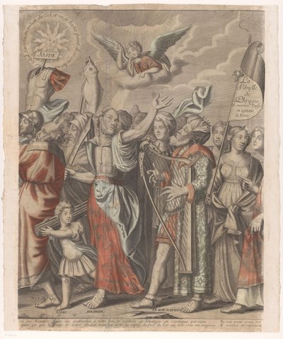 Kristi triumftog med figurer fra Det gamle og det nye testamentet (del to) Jesu Kristi triumf (tittel på objekt) av Nicolas de Larmessin (I)