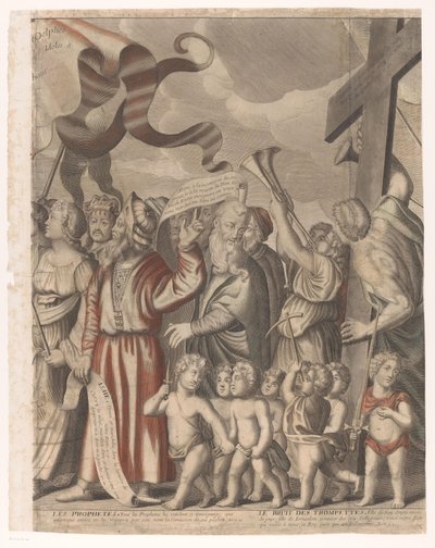 Kristi triumftog med figurer fra Det gamle og det nye testamentet (Fjerde del) Jesu Kristi triumf (tittel på objekt) av Nicolas de Larmessin (I)