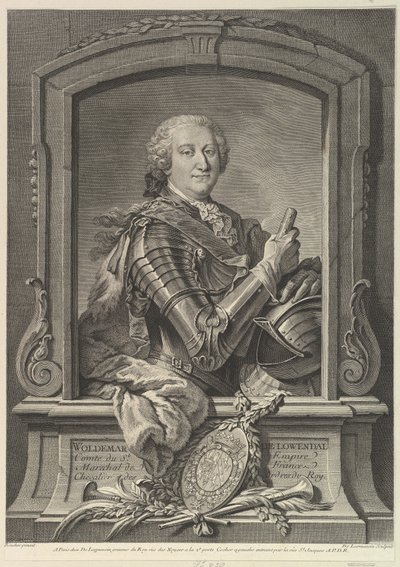 Portrett av Maréchal de Lowendal, 1700-tallet. av Nicolas de Larmessin