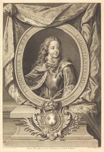 Ludvig XV av Nicolas de Larmessin IV after Hyacinthe Rigaud