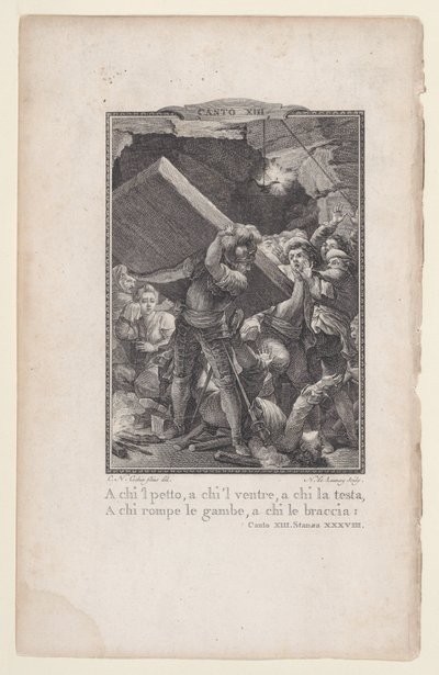 Canto 13, strofe 38, fra Orlando Furioso, 1772-74., 1772-74. av Nicolas de Launay