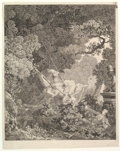 The Hazards fornøyd med Escarpolette.n.d. av Nicolas de Launay