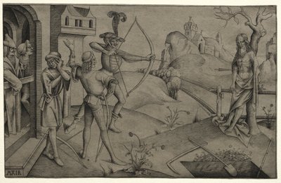 The Kings Sons Shooting on their Dead Fathers Body, 1495-1504. av Nicolaus Alexander Mair von Landshut